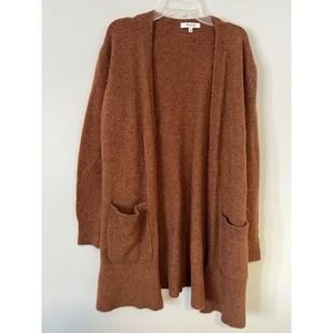 Madewell Open Front cardigan sweater Sz XS Brown Merino wool Alpaca Blend Ryder